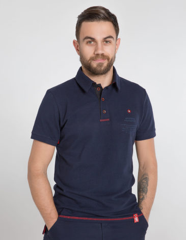 Men's Polo Shirt Wings. Color dark blue. 7.