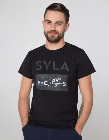 Men's T-Shirt Syla. Color black. 
Material: 95% cotton, 5% spandex.