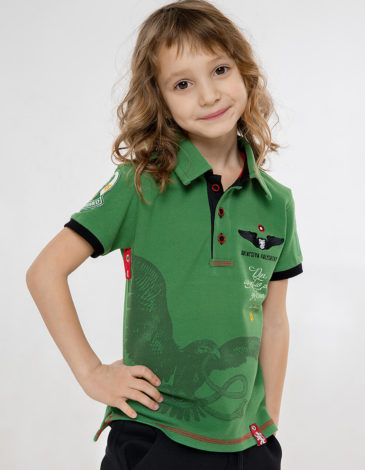 Kids Polo Shirt Ivan Franko. Color green. .