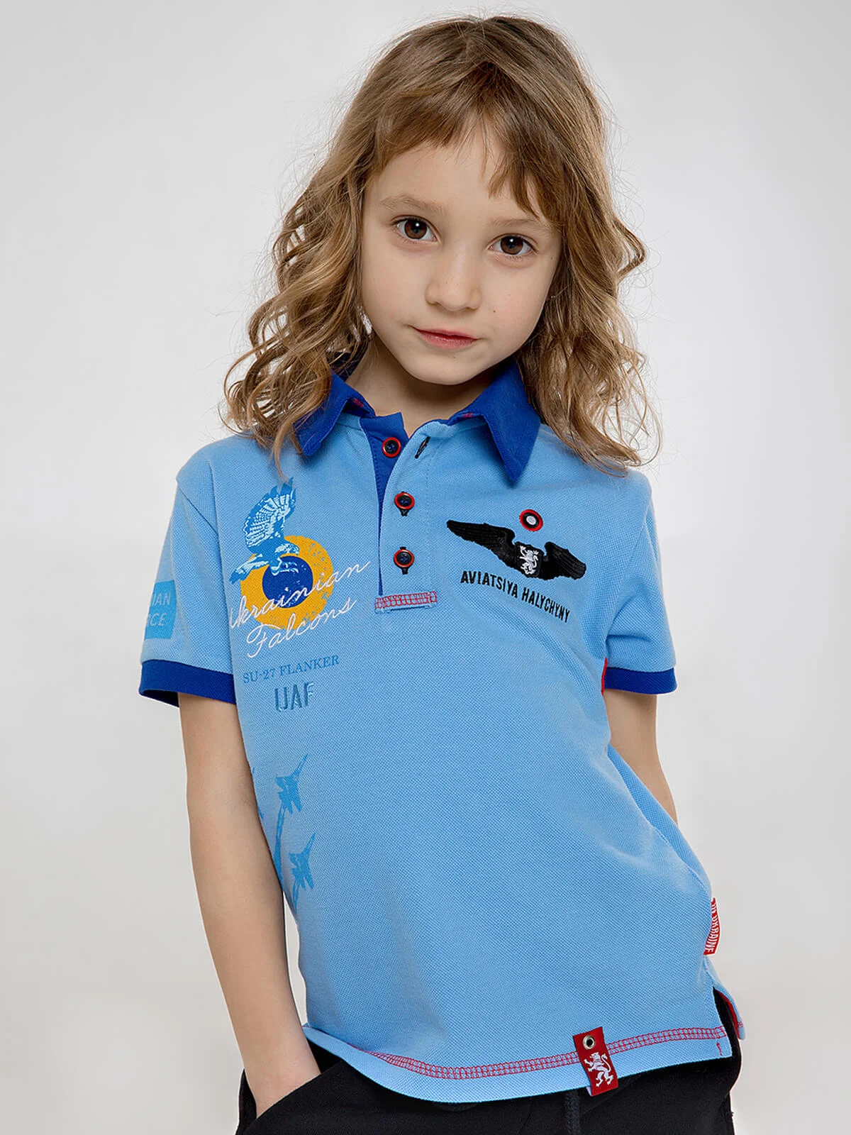 Kids polo shirt UKRAINIAN FALCONS buy online Aviatsiya Halychyny Delivery across Ukraine and worldwide
