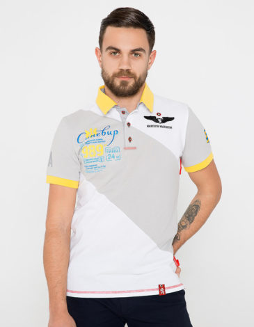 Men's Polo Shirt Synevyr. Color white. 1.