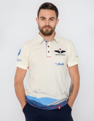 Men's Polo Shirt D'arrigo. Color ivory. .