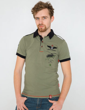 Men's Polo Shirt Sikorsky. Color khaki. 1.