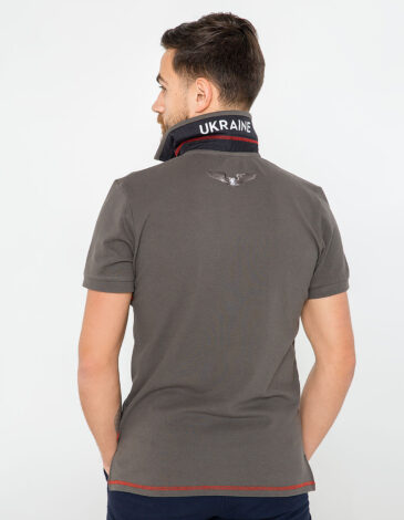 Men's Polo Shirt Wings. Color dark gray. 11.