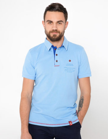 Men's Polo Shirt Wings. Color sky blue. .