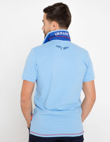 Men's Polo Shirt Wings. Color sky blue. .