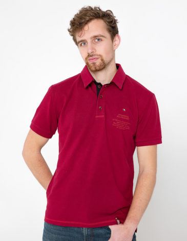 Men's Polo Shirt Wings. Color claret. 2.