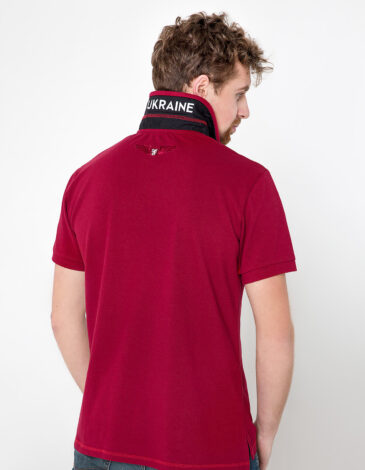 Men's Polo Shirt Wings. Color claret. 2.