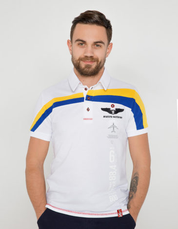 Men's Polo Shirt Mriya. Color white. .