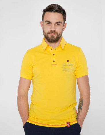 Men's Polo Shirt Wings. Color yellow. 1.