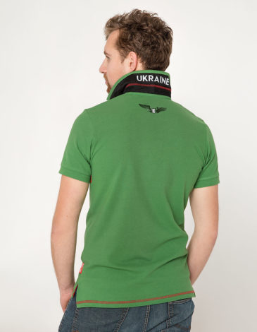 Men's Polo Shirt Wings. Color green. 9.