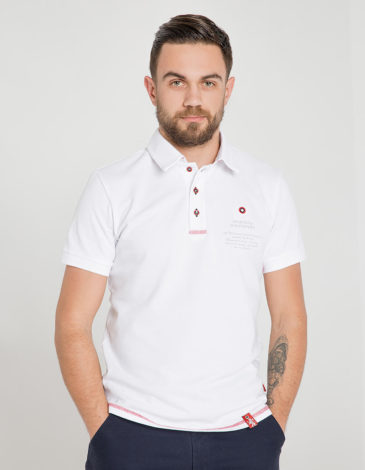 Men's Polo Shirt Wings. Color white. 8.