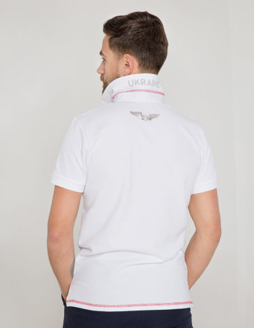 Men's Polo Shirt Wings. Color white. 8.