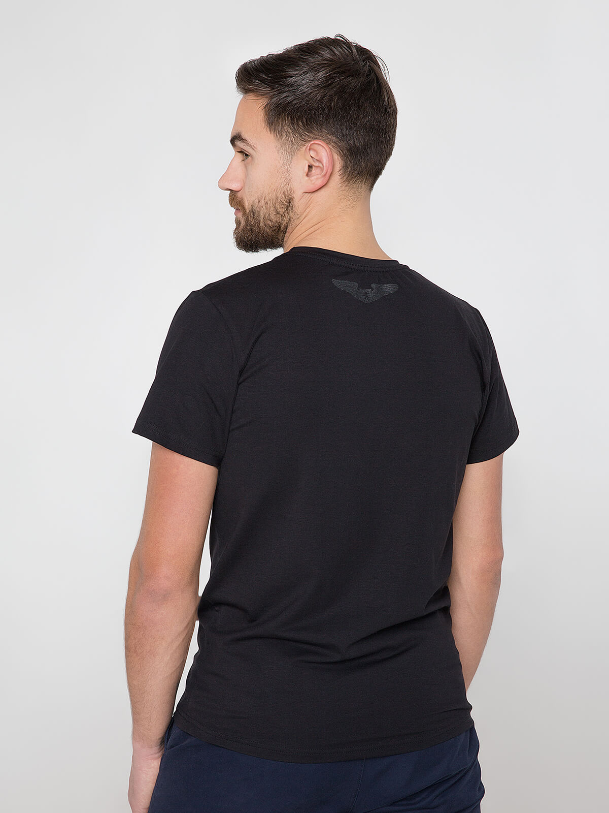 Men's T-Shirt Roundel. Color black. 
Material: 95% cotton, 5% spandex.