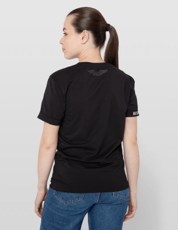 Women's T-Shirt Mriya 1989. Color black. .