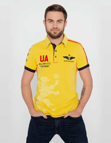 Men's Polo Shirt Follow Me. Color yellow. .