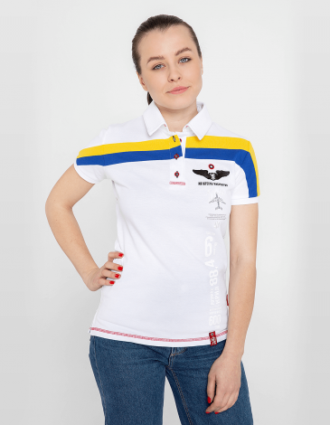 Women's Polo Shirt Mriya. Color white. 1.