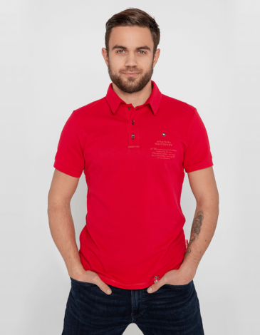 Men's Polo Shirt Wings. Color red. 3.