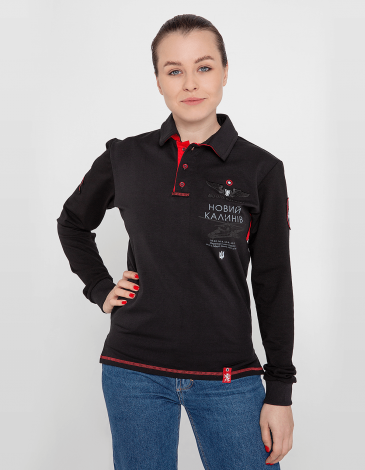 Women's Polo Long 12 Brigade (Kalyniv). Color black. .