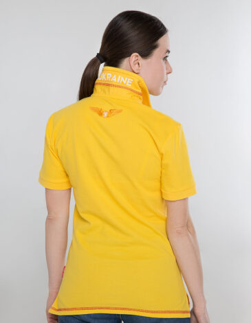 Women's Polo Shirt Wings. Color yellow. 1.