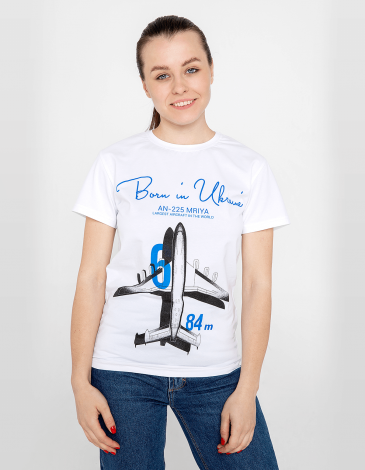 Women's T-Shirt An-225. Color white. .