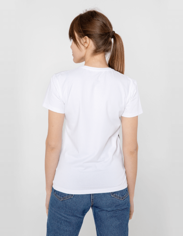 Women's T-Shirt Stork. Color white. Unisex T-shirt (men’s sizes).