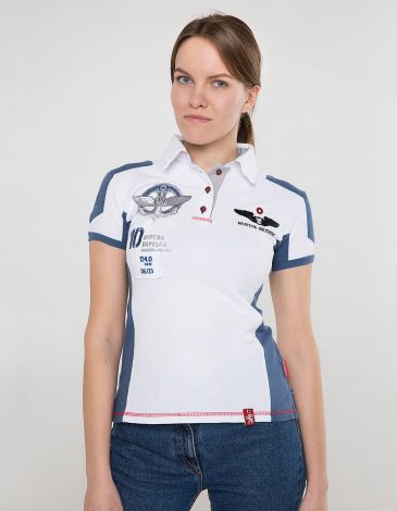 Women's Polo Shirt 10 Brigade. Color white. .