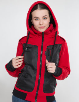 Women's Hoodie Syla. Color red. 2.