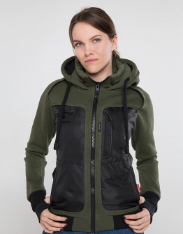 Women's Hoodie Syla. Color khaki. 4.