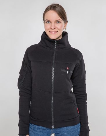 Women's Zippered Cardigan 114 Brigade. Color black. .