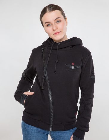 Women's Hoodie Wings. Color black. Unisex hoodie (men’s sizes).