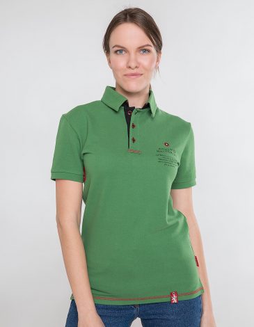 Women's Polo Shirt Wings. Color green. 7.