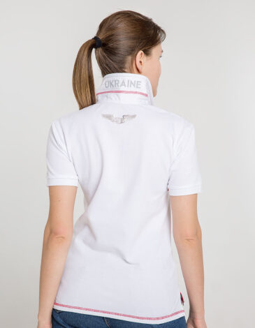 Women's Polo Shirt Wings. Color white. 8.