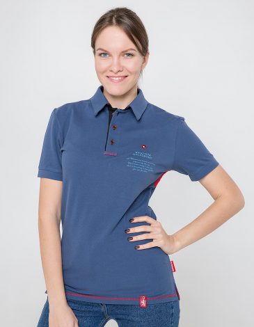 Women's Polo Shirt Wings. Color denim. 9.