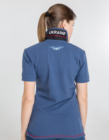 Women's Polo Shirt Wings. Color denim. 9.