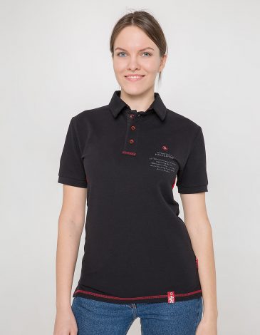 Women's Polo Shirt Wings. Color black. 12.