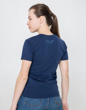 Women's T-Shirt Ukrainian Air Force. Color navy blue. .