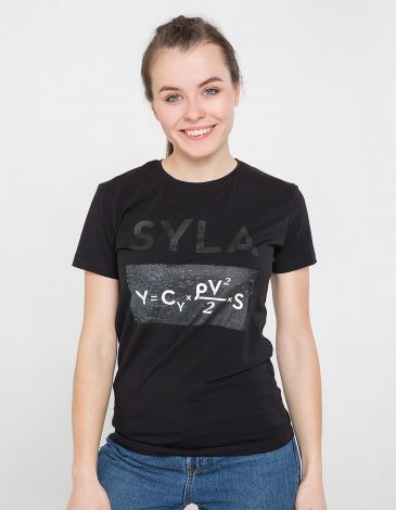 Women's T-Shirt Syla. Color black.  Don’t worry about the universal size.