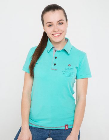 Women's Polo Shirt Wings. Color mint. .