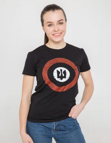 Women's T-Shirt Roundel. Color black. .