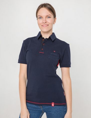 Women's Polo Shirt Wings. Color dark blue. Unisex polo (men’s sizes).