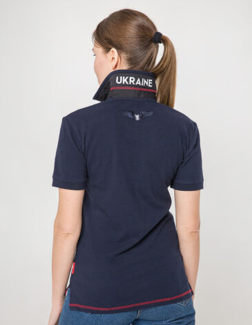 Women's Polo Shirt Wings. Color dark blue. Unisex polo (men’s sizes).