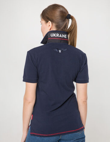 Women's Polo Shirt Wings. Color dark blue. 6.