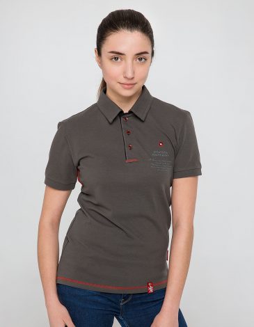 Women's Polo Shirt Wings. Color dark gray. 13.