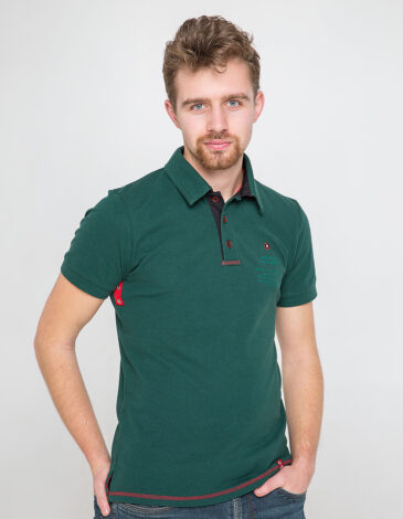 Men's Polo Shirt Wings. Color dark green. 10.