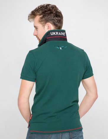 Men's Polo Shirt Wings. Color dark green. 10.