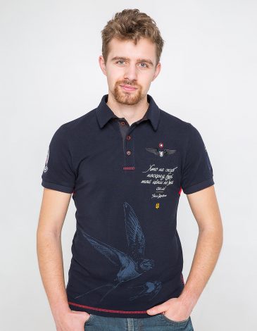 Men's Polo Shirt Lesia Ukrainka. Color dark blue. .