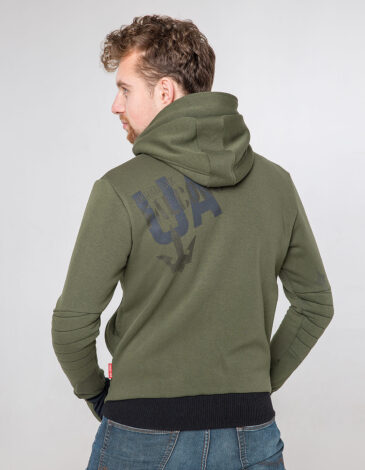 Men's Hoodie Ukrainian Falcons. Color khaki. .