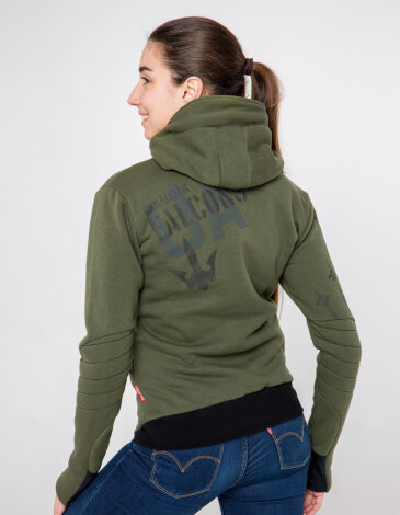 Women's Hoodie Ukrainian Falcons. Color khaki. 1.