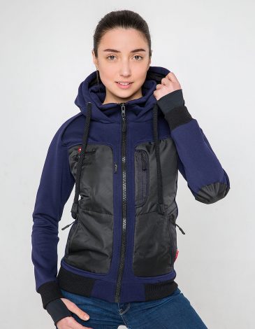 Women's Hoodie Syla. Color navy blue. 3.